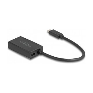 DELOCK Adapter DisplayPort Buchse zu USB Type-C Stecker DP Alt Mode 4K mit PD 85 W
