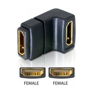 DELOCK Adapter HDMI Buchse > HDMI Buchse 90 Grad unten