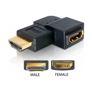 DELOCK Adapter HDMI Stecker > HDMI Buchse 90 Grad links