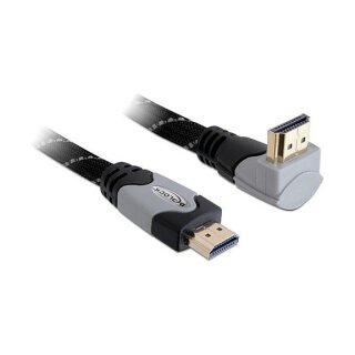 DELOCK Kabel HDMI A-A St/St gewinkelt oben grau 2m