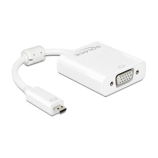 Adapter HDMI Micro-D Stecker > VGA Buchse mit Audio weiß