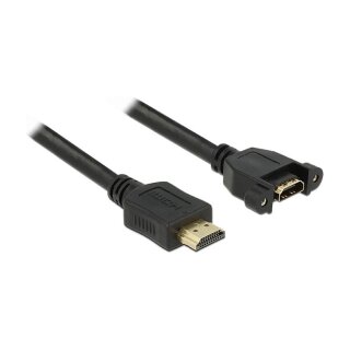 DELOCK Kabel HDMI A Stecker > HDMI A Buchse zum Einbau 1 m