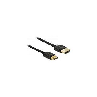 DELOCK Kabel High Speed HDMI mit Ethernet - HDMI-A Stecker > HDMI Mini-C Stecker 3D 4K 0.5 m Slim Premium