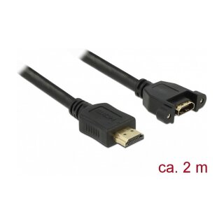 Kabel HDMI-A Stecker > HDMI-A Buchse zum Einbau 4K 30 Hz 2 m