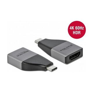 DELOCK USB Type-C Adapter zu HDMI DP Alt mode 4K 60Hz + HDR - kompaktes Design