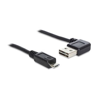 Kabel EASY-USB 2.0 Typ-A Stecker gewinkelt links / rechts > USB 2.0 Typ Micro-B Stecker 3 m