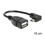 Kabel Mini USB Stecker gewinkelt > USB 2.0-A Buchse...