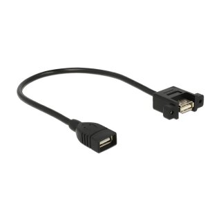 DELOCK Kabel USB 2.0 A Buchse > USB 2.0 A Buchse zum Einbau 0.25 m