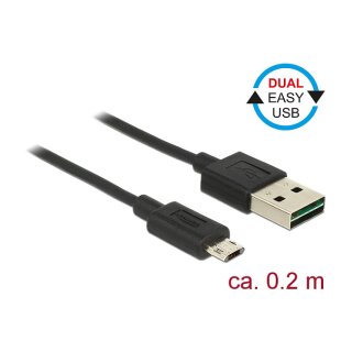 Kabel EASY-USB 2.0 Typ-A Stecker > EASY-USB 2.0 Typ Micro-B Stecker 0,2 m schwarz