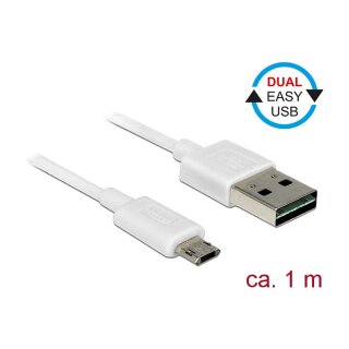 Kabel EASY-USB 2.0 Typ-A Stecker > EASY-USB 2.0 Typ Micro-B Stecker 1 m weiß