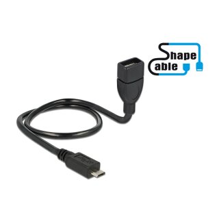 Kabel USB 2.0 Micro-B Stecker > USB 2.0 Typ-A Buchse OTG ShapeCable 0,50 m