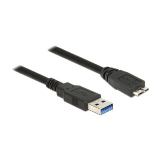 DELOCK USB Kabel USB3.0 A -> Micro-B St/St 2.00m schw