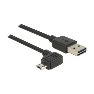 DELOCK Kabel EASY USB 2.0-A > EASY Micro-B links/rechts gewinkelt Stecker/Stecker 3 m