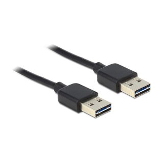 DELOCK Kabel EASY USB 2.0-A Stecker > Stecker schwarz 1m