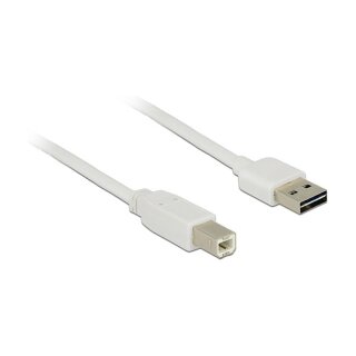 DELOCK Kabel EASY-USB 2.0 Typ-A Stecker > USB 2.0 Typ-B Stecker 3 m weiss