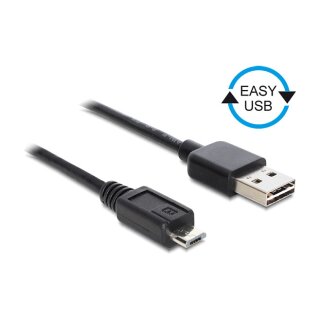 DELOCK Kabel EASY-USB 2.0 Typ-A Stecker > USB 2.0 Typ Micro-B Stecker 50 cm schwarz