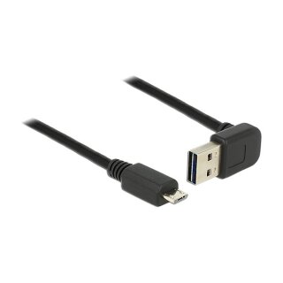 DELOCK Kabel EASY-USB 2.0 Typ-A Stecker gewinkelt oben / unten > USB 2.0 Typ Micro-B Stecker 2 m