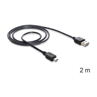 Kabel EASY-USB 2.0 Typ-A Stecker > USB 2.0 Typ Mini-B Stecker 2 m schwarz