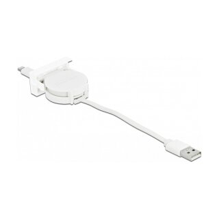 Easy 45 Modul USB 2.0 Ausrollkabel USB Typ-A zu 8 Pin Lightning Stecker weiß