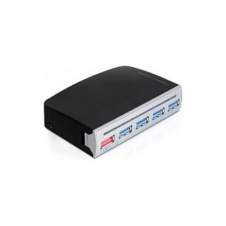 DELOCK HUB USB 3.0 4 Port extern 1 Port USB Strom intern / extern