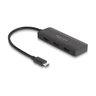 DELOCK USB Type-C Splitter DP Alt Mode zu 3 x HDMI MST 4K 60 Hz