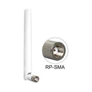 DELOCK Antenne WLAN RP-SMA 802.11 a/b/g/n 2-4 dBi omni Gelenk weiss