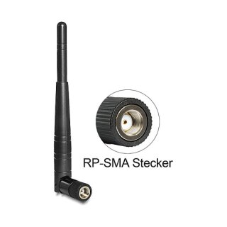 DELOCK Antenne WLAN RP-SMA 802.11 a/b/g/n 3 dBi omni Gelenk schwarz