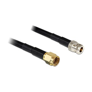 DELOCK HF RP-SMA Stecker > N Buchse 1m LMR195 low loss