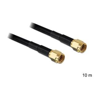 DELOCK HF RP-SMA Stecker > RP-SMA Stecker 10m LMR195 low loss