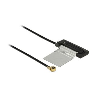 DELOCK Antenne WLAN MHF/U.FL-LP-068 kompatibler Stecker 802.11 ac/a/h/b/g/n CCD 1 dBi 134 mm intern