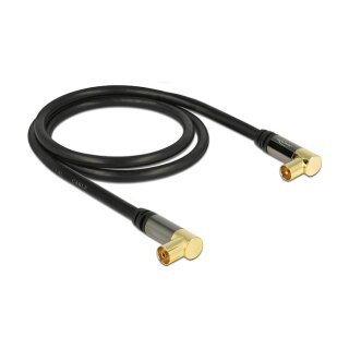 DELOCK Kabel IEC Stecker 90G > IEC Buchse 90G RG-6/U 1m