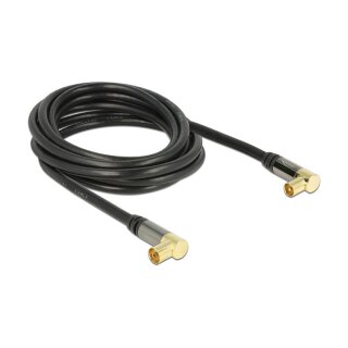 DELOCK Kabel IEC Stecker 90G > IEC Buchse 90G RG-6/U 3m