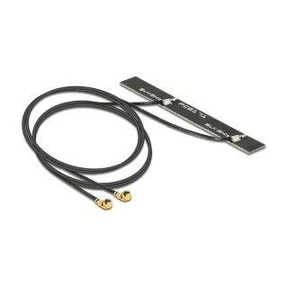 DELOCK Antenne Doppel WLAN MHF/U.FL-LP-068 kompatibler Stecker 802.11 ac/a/h/b/g/n 5 dBi 2x500mm PCB intern