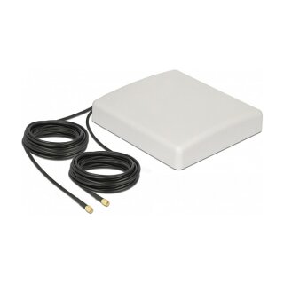 LTE MIMO Antenne 2 x SMA Stecker 8 dBi direktional mit Anschlusskabel RG-58 10 m weiß outdoor