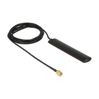 GSM UMTS LTE WLAN 2,4 GHz Antenne SMA Stecker 2 dBi omnidirektional starr schwarz Klebemontage