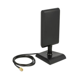 WLAN 802.11 ac/a/h/b/g/n Antenne RP-SMA Stecker 6 - 9 dBi direktional mit magnetischem Standfuß und Anschlusskabel ULA 100 1 m schwarz
