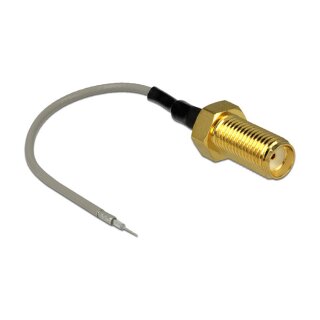 DELOCK Antennenkabel SMA Buchse zum Einbau > offenes verzinntes Kabelende (1.37-94.8mm) Gewindelnge 10mm