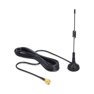 DELOCK ISM 433mHz Antenne SMA 3 dBi omnidirektional mit magnetischem Standfuss starr schwarz