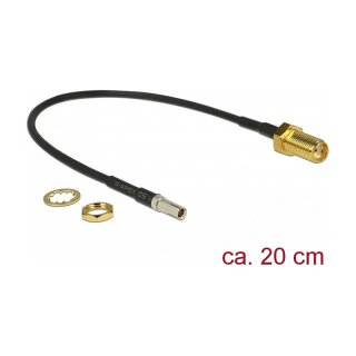 Antennenkabel SMA Buchse zum Einbau > TS-9 Stecker RG-174 20 cm schwarz