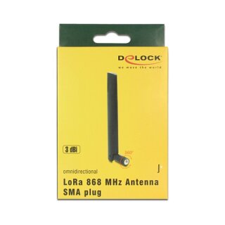 LoRa 868 MHz Antenne SMA Stecker 3 dBi omnidirektional mit Kippgelenk schwarz
