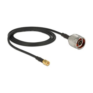 DELOCK Antennenkabel N Stecker > RP-SMA Stecker CFD200 1.0m low loss