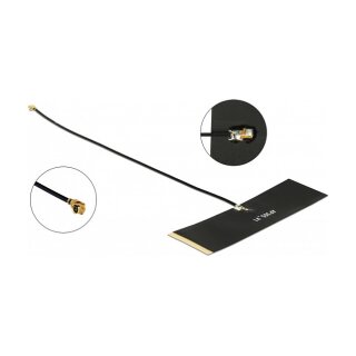 TETRA 430 - 470 MHz Antenne I-PEX Inc., MHF® I Stecker 0 dBi 1.13 15 cm schwarz Klebemontage