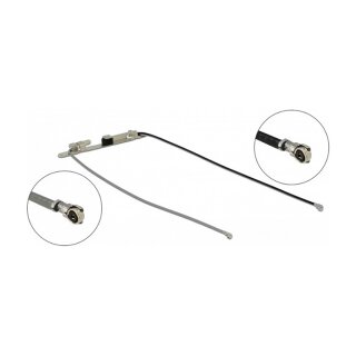 DELOCK WLAN Doppelantenne 2 x MHF 4L Stecker 802.11 ac/a/h/b/g/n 1.12 - 3.18 dBi 1.13 36cm intern Schraubmontage Klebemontage