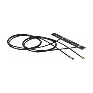 Dualband WLAN WiFi 6 Doppelantenne 2 x I-PEX Inc., MHF® 4L Stecker 3 - 5 dBi 1.13 2 x 50 cm PCB intern Klebemontage