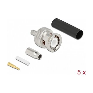 DELOCK BNC Stecker zum Crimpen RG-174/RG-316 mit passendem Schrumpfschlauch