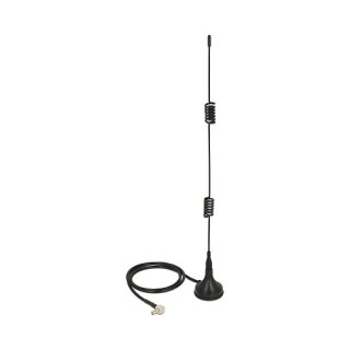 DELOCK LTE Antenne TS-9 Stecker 90 2 - 3 dBi starr omnidirektional mit magnetischem Standfuss und Anschlusskabel RG-174 50cm outdoor
