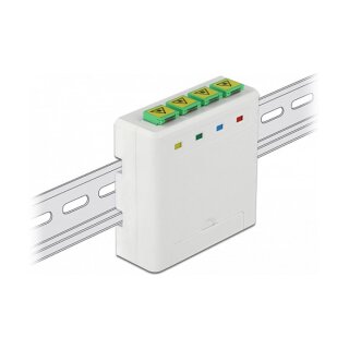 DELOCK LWL Anschlussdose fr Hutschiene 4 x SC Simplex oder LC Duplex