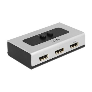 DELOCK DisplayPort 1.4 Umschalter 2 Port manuell