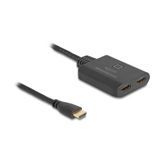 DELOCK HDMI Switch 2 x HDMI in zu 1 x HDMI out 8K 60 Hz mit integriertem Kabel 50cm