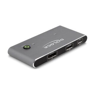 DELOCK USB-C KVM Switch zu DisplayPort 8K 30 Hz mit USB 2.0